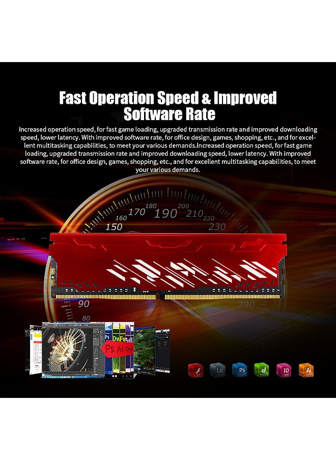 JUHOR - JUHOR DDR4 2400MHz 1.2V 4GB Desktop PC Memory Bank PC Memory RAM Low Power Consumption Wide Compatibility with Heat Sink - Image 1