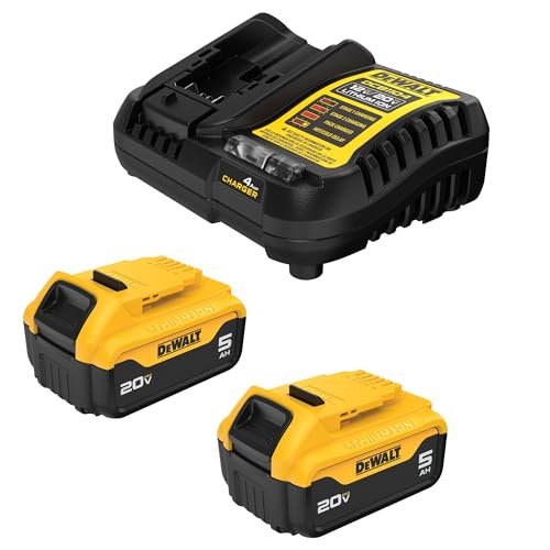 DEWALT 20V MAX Lithium-Ion Battery 2-Pack and Charger, 5.0 Ah, Battery Starter Kit (DCB205-2c) - Image 1