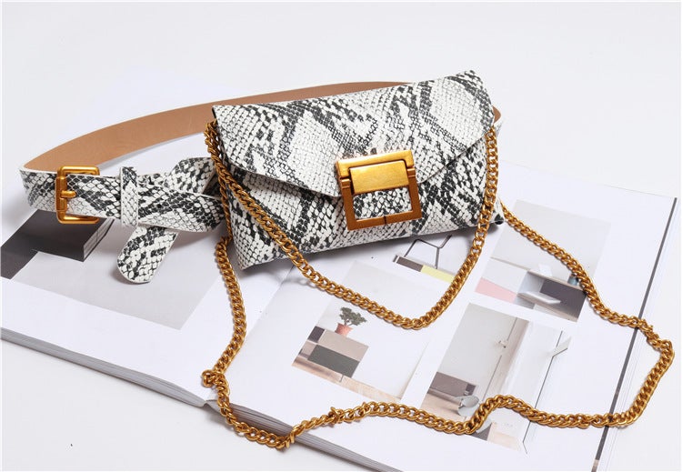 2019 Personalized New Fashion Snake Pattern Waist Bag Women'S Casual Clothing Collocation Crossbody Chain Belt Women'S Belt - Image 1