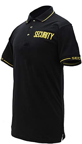 First Class Polycotton Security Polo Shirt (Large, Black W/Gold) - Image 2