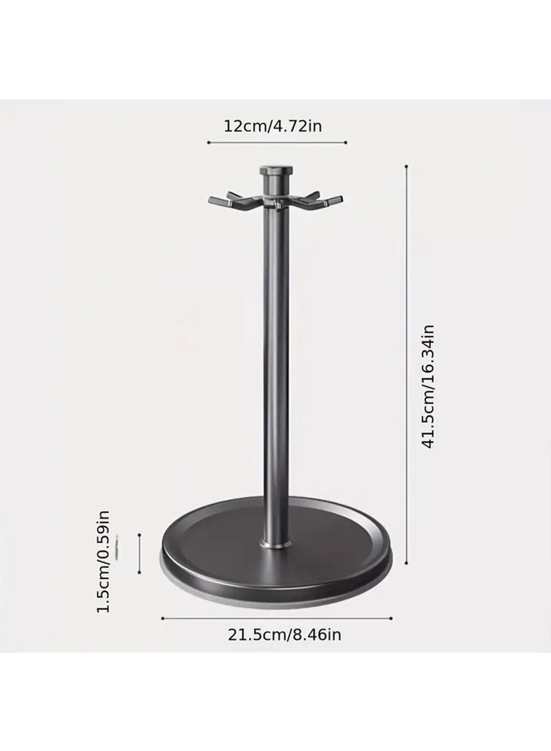 عربست رف تخزين للمطبخ لا يتطلب حفرًا، يتميز بخطاف دوار وقضيب لتنظيم الأدوات مثل الملاعق والملاعق، مثالي للصرف، رمادي - Image 3