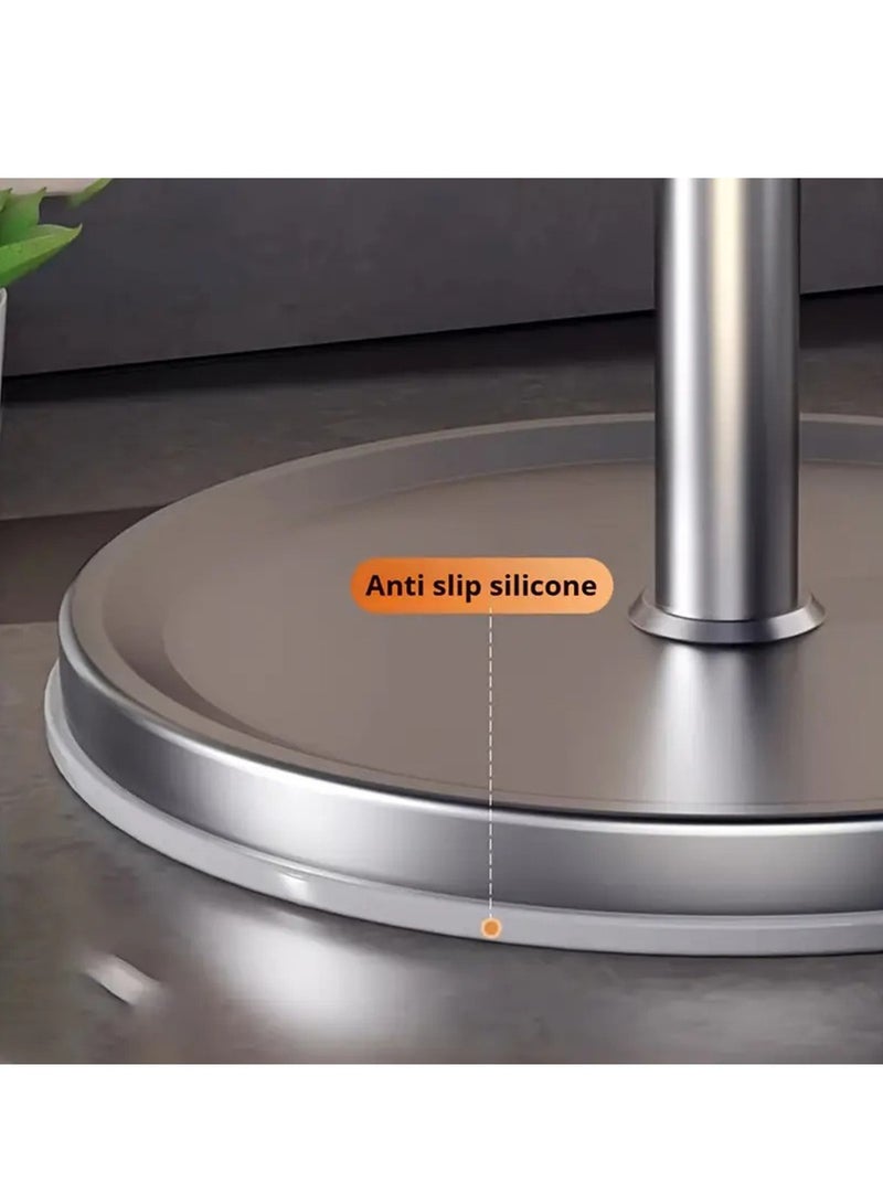 عربست رف تخزين للمطبخ لا يتطلب حفرًا، يتميز بخطاف دوار وقضيب لتنظيم الأدوات مثل الملاعق والملاعق، مثالي للصرف، رمادي - Image 2