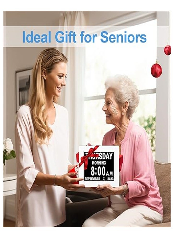 8-inch digital alarm clock, special version for the elderly with calendar function (white) - Image 5