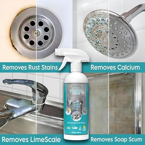 DS CARE Multipurpose Tap & Shower Cleaner powerful solution for keeping your bathroom clean - It effectively removes tough stains rust, limescale, and hard water deposits 500 ml (Pack 1) by UNIDSC - Image 2