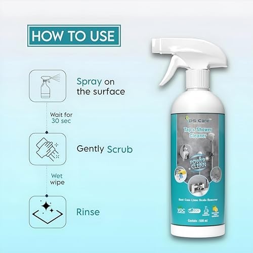 DS CARE Multipurpose Tap & Shower Cleaner powerful solution for keeping your bathroom clean - It effectively removes tough stains rust, limescale, and hard water deposits 500 ml (Pack 1) by UNIDSC - Image 4