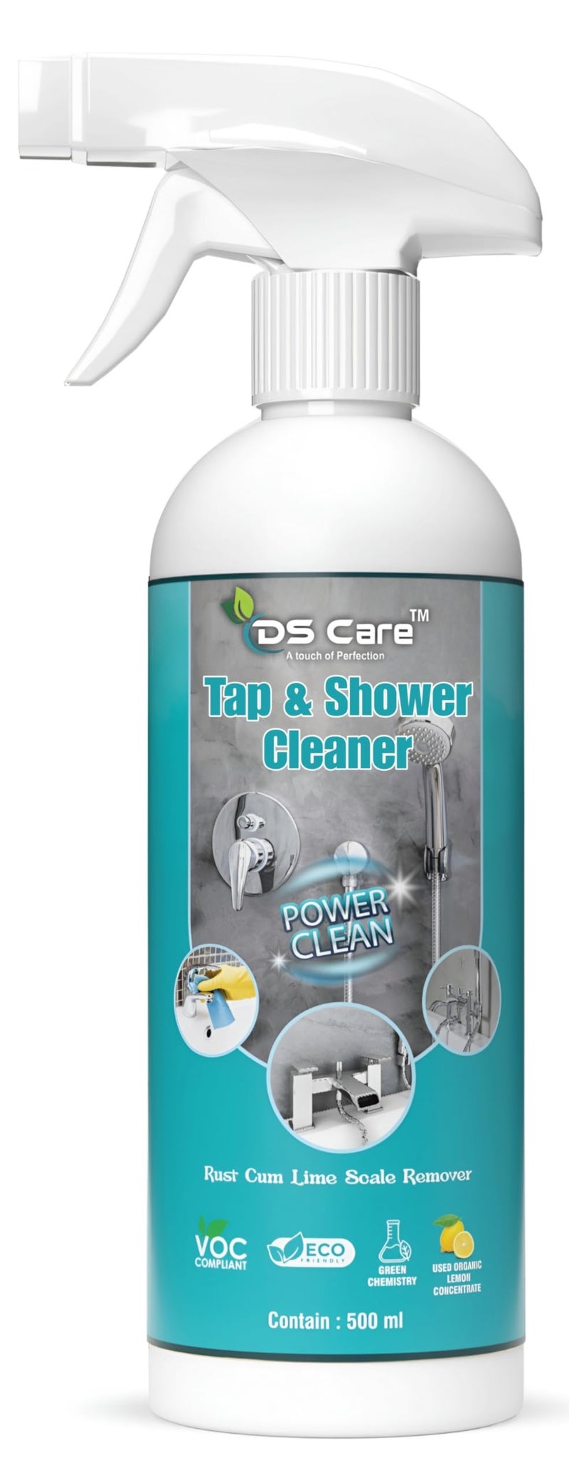 DS CARE Multipurpose Tap & Shower Cleaner powerful solution for keeping your bathroom clean - It effectively removes tough stains rust, limescale, and hard water deposits 500 ml (Pack 1) by UNIDSC - Image 1