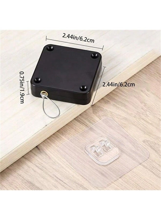Automatic Door Closer, with Free Flap and Rope, Adjustable Door Closer Without Drilling or Shaking, Soundproof and Damping