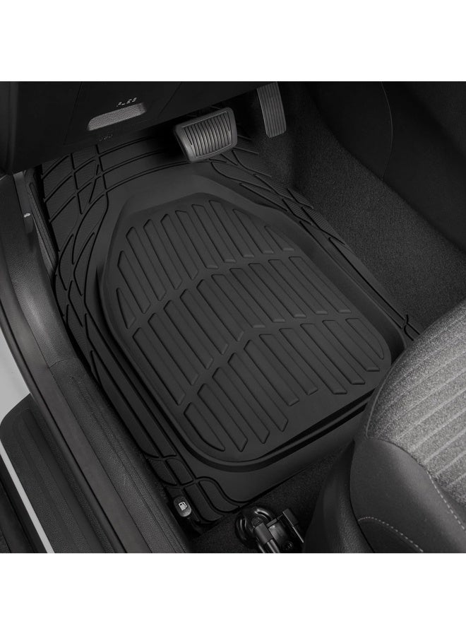 Trend Floor Mats for Cars,Waterproof Trim, Black Deep Dish All-Weather Mats,Cars Trucks SUV, Universal Floor Liner Car Accessories - Image 2