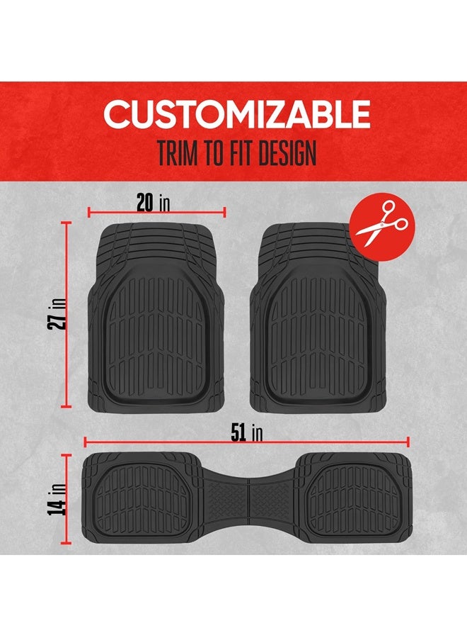 Trend Floor Mats for Cars,Waterproof Trim, Black Deep Dish All-Weather Mats,Cars Trucks SUV, Universal Floor Liner Car Accessories - Image 5