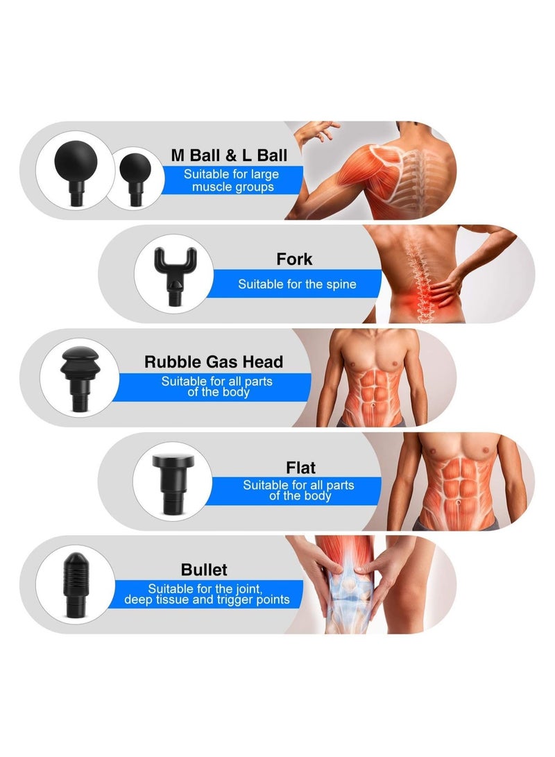 Phoenix Professional Handheld Phoenix Massage Gun, Deep Tissue Pumpkin for Pain Relief with 6 Speed and 4 Heads - Image 3