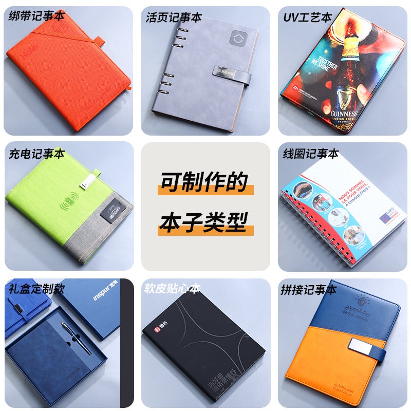 A5 Loose-Leaf Notebook Pu Imitation Leather Notebook Meeting Record Book Gift Box Set With Printable Corporate Logo Creative Gift Box - Image 3