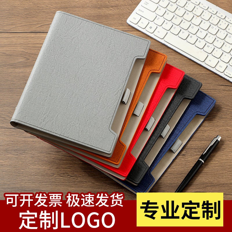 A5 Loose-Leaf Notebook Pu Imitation Leather Notebook Meeting Record Book Gift Box Set With Printable Corporate Logo Creative Gift Box - Image 2