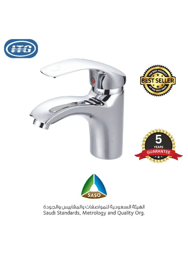 ITG Premium Hot & Cold Basin Mixer Faucet – Chrome-Plated Tap for Bathroom & Kitchen | 5-Year Guarantee | SASO Certified  - Image 2