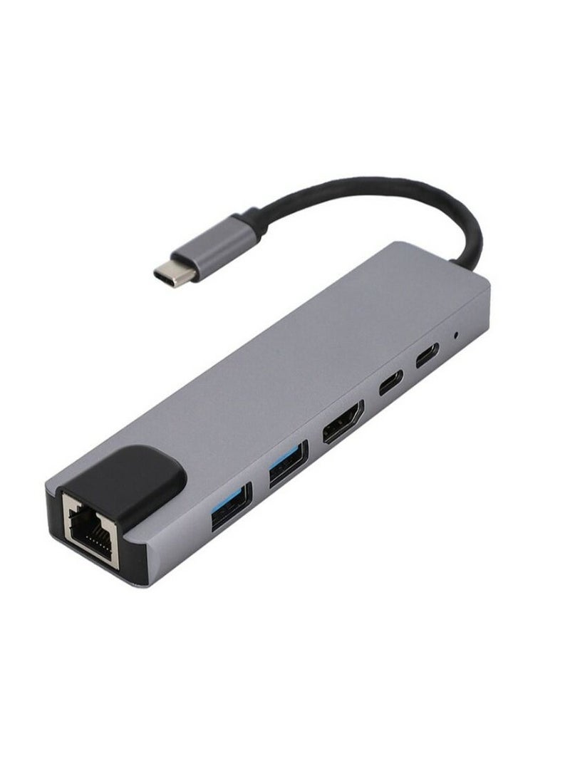 محول USB-C إلى HDTV متعدد الوظائف 6 في 1