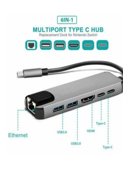 Zero USB Type C Dock station 6 in 1 Type C USB C Hub 4K HDMI RJ45 Adapter Dongle 3.0 Port  - Image 3