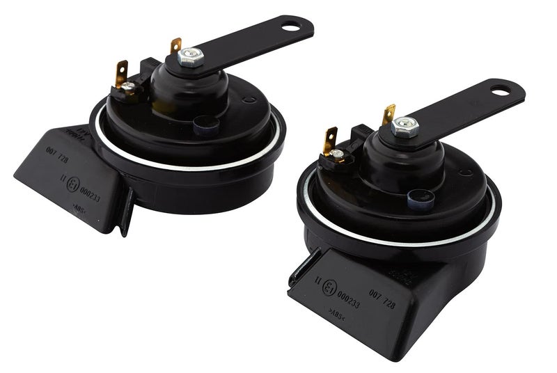 HELLA بوق ترامبيت HELLA 3FH 007 728-831 - TE16-12V - 110dB(A) - نطاق التردد: 400/500Hz - كهربائي - لون الهيكل: أسود - موصل مسطح - مجموعة - Image 1