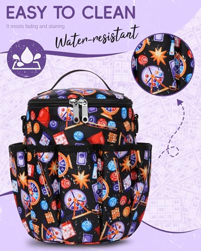 FOKDUVB Bingo Bags with Pockets for Bingo Daubers Dabbers Dobbers Dotters Bingo Bag for Casino Bingo Accessories Bingo Dauber Bag for Bingo Game Lovers Bingo Stuff Supply Supplies Bingo Gadgets Juego de Bingo - Image 5