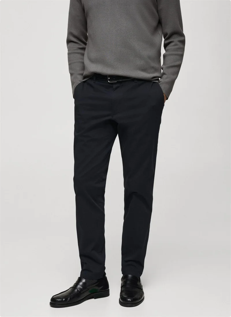 مانجو مان Barna Cropped Tapered Chino Trousers