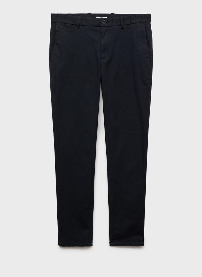 Mango Man Barna Cropped Tapered Chino Trousers  - Image 5
