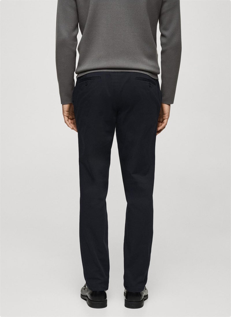 Mango Man Barna Cropped Tapered Chino Trousers  - Image 2