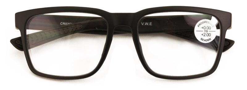 V.W.E. Men Progressive Reading Glasses No Line Clear on Top Bifocals Reader - Rectangular Matte Sport (Matte Black, 1.50, x) - Image 5