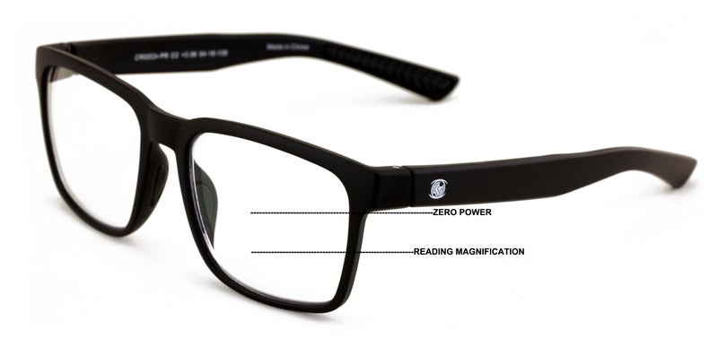 V.W.E. Men Progressive Reading Glasses No Line Clear on Top Bifocals Reader - Rectangular Matte Sport (Matte Black, 1.50, x) - Image 2