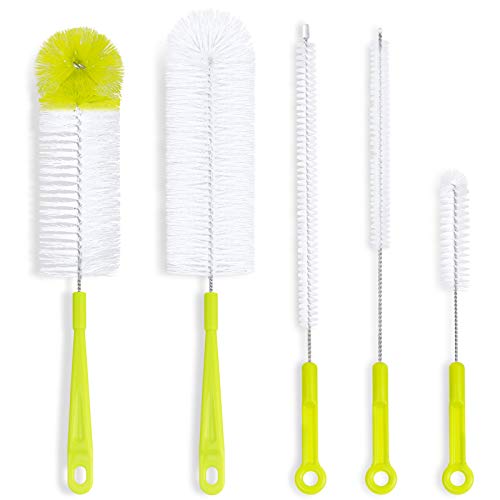 Hiware Bottle Cleaning Brush Set Long Handle Bottle Cleaner for Washing Narrow Neck Beer Bottles Sports Water Bottles with Straw Brush Kettle SpoutLid Cleaner Brushes - Image 1