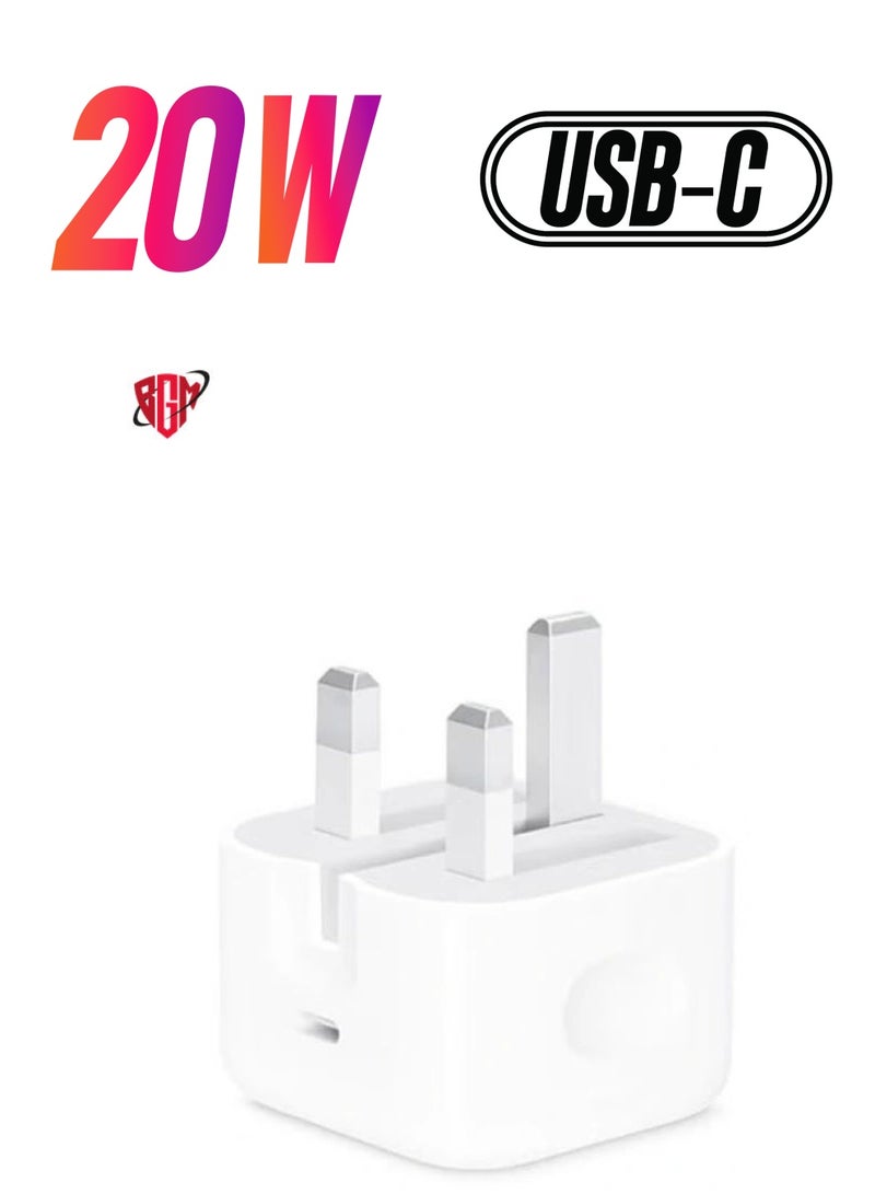20W Foldable Fast Charging Wall Adapter Compatible with Apple iPhone 12 Pro Max/11 Pro Max/SE, iPad White