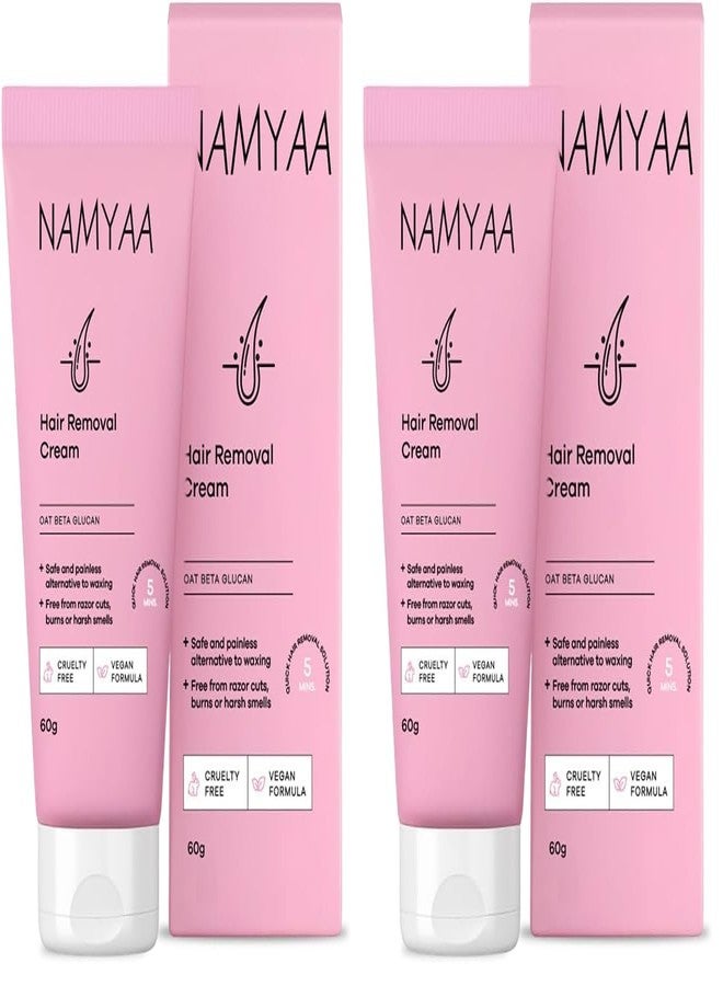 Namyaa Hair Removal Cream for Intimate Skin women 60gm (Pack of 2) - Image 1