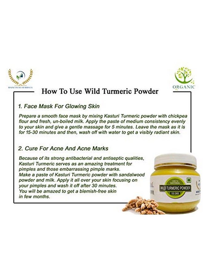 RAINTECH HERBALS Organic Wild Turmeric Powder 100Gm And Multani Mitti Powder 100Gm For Skin Glowing Face Mask (Combo Of 2) - Image 4