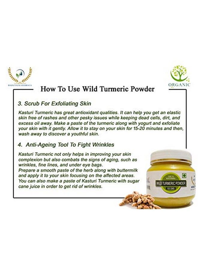 RAINTECH HERBALS Organic Wild Turmeric Powder 100Gm And Multani Mitti Powder 100Gm For Skin Glowing Face Mask (Combo Of 2) - Image 5