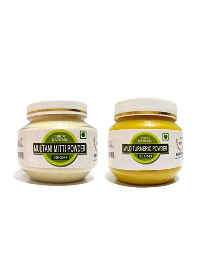 RAINTECH HERBALS Organic Wild Turmeric Powder 100Gm And Multani Mitti Powder 100Gm For Skin Glowing Face Mask (Combo Of 2) - Image 2