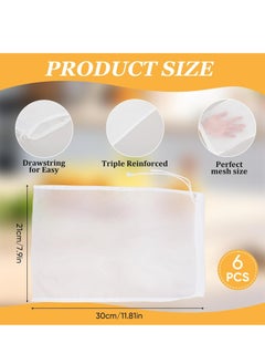 Oasisgalore 6 Pack Cheese Cloths for Straining Bags, Fine Mesh Nylon Cheese Cloths, Reusable Strainer Bags for Straining Juices.  - Image 2