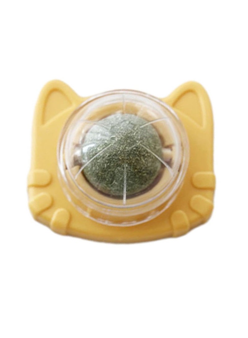 Catnip for Oral Health Cat Toys with Catnip Catnip Wall Ball Toy for Cats Stick-on Design Teeth Grinding Freshens Breath Cartoon Style Cat Toy