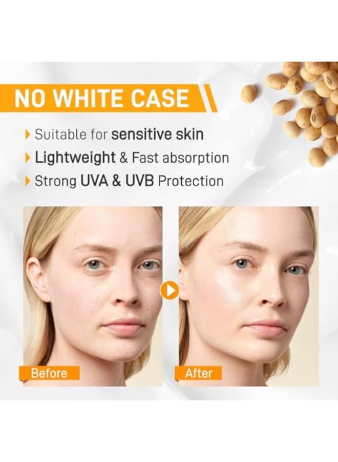 Face Sunscreen SPF 50+, Relief Sun SPF50+, Factor 50 Face Cream, Gentle Daily Sun Cream with Hyaluronic Acid, Broad Spectrum UVA/UVB Protection for Sensitive Skin, Fragrance-Free & Non-Irritatin - Image 4