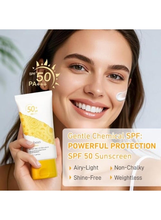 Face Sunscreen SPF 50+, Relief Sun SPF50+, Factor 50 Face Cream, Gentle Daily Sun Cream with Hyaluronic Acid, Broad Spectrum UVA/UVB Protection for Sensitive Skin, Fragrance-Free & Non-Irritatin - Image 3