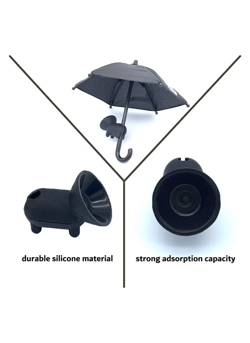 OMEVE Suction Cup Phone Holder, Universal Adjustable Universal Outdoor Sun Protection Anti-Glare Umbrella Holder (Black), Plastic Silicone  - Image 3