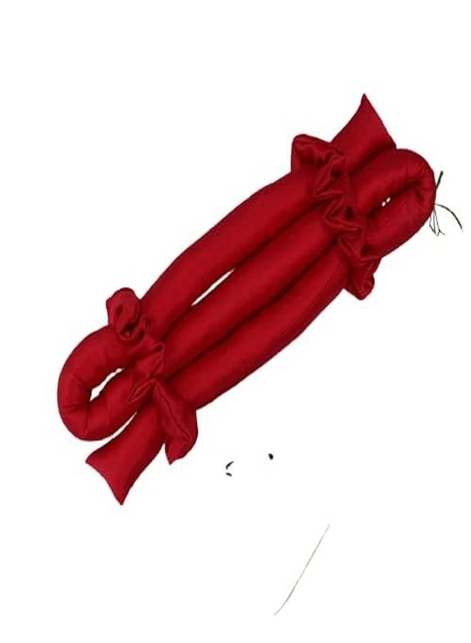 VIYANSHI Silk curling ribbon, heatless hair curling set with 2 Scrunchies, silk satin curler ribbon set, heatless curls (Red, Pack of 1) - Image 1