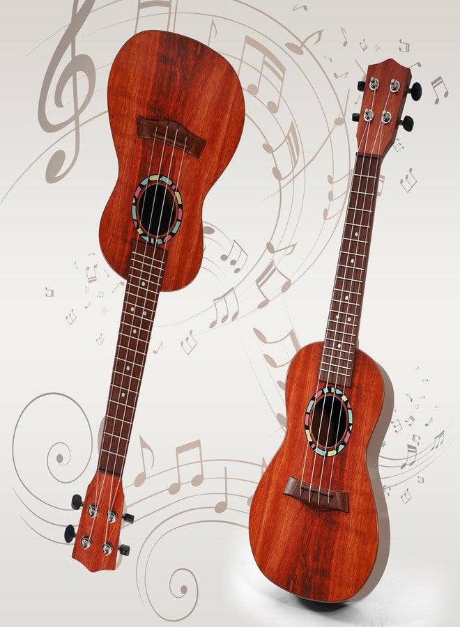 Raimy Kids Guitar Ukulele - 21in Ukulele Guitar Toys for Kids Ages 3 4 5 6 7+ Year Old Boys Girls Simulated Sound Quality Music Instruments Learning Education (Brown) - Image 2