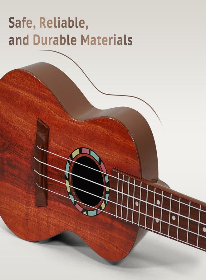 Raimy Kids Guitar Ukulele - 21in Ukulele Guitar Toys for Kids Ages 3 4 5 6 7+ Year Old Boys Girls Simulated Sound Quality Music Instruments Learning Education (Brown) - Image 4
