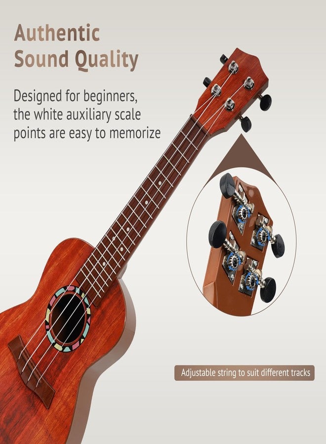 Raimy Kids Guitar Ukulele - 21in Ukulele Guitar Toys for Kids Ages 3 4 5 6 7+ Year Old Boys Girls Simulated Sound Quality Music Instruments Learning Education (Brown) - Image 3