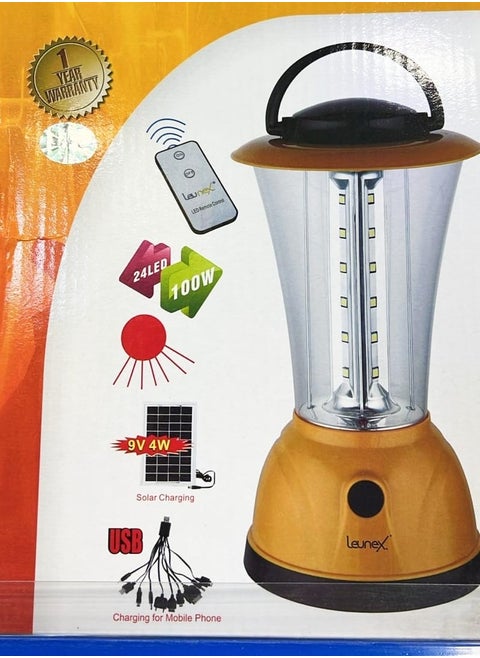 Leunex Rechargeable Solar LED Emergency Lantern with USB Charging