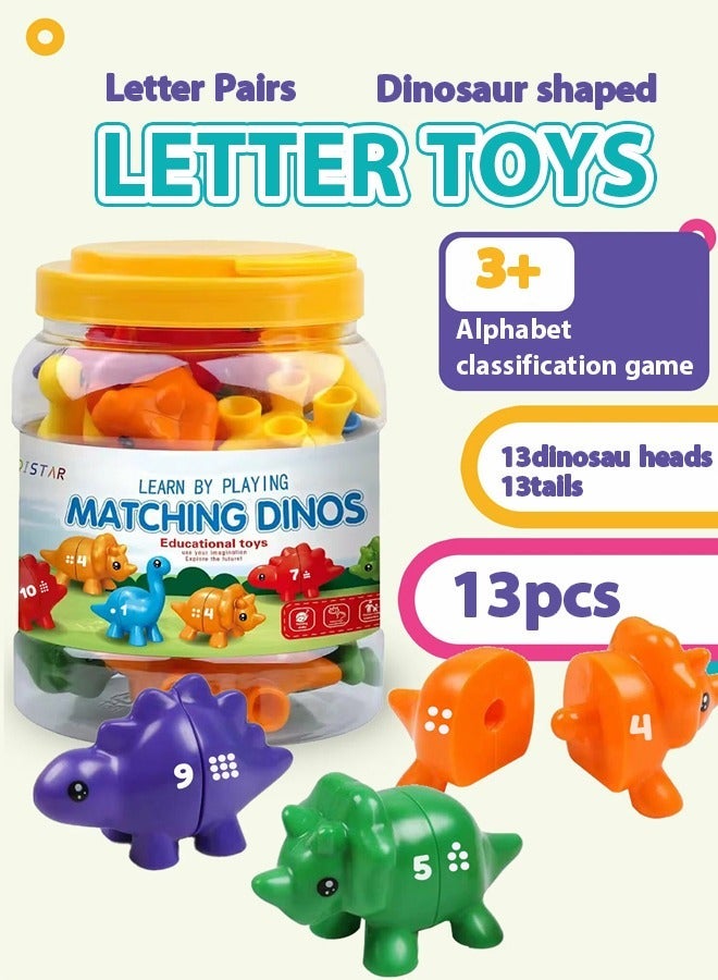 Children's letter toys,Dinosaur shaped alphabet classification assignment game,Children's early education toys,Pattern matching enlightenment cognitive teaching tool for Preschool Learning Color Classification and Sensory Game Set - Image 1