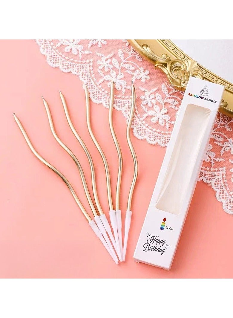 12 Champagne Gold Arc Birthday Candles | Eid / Dubai Party Decoration | Eco-friendly and Photogenic  - Image 3