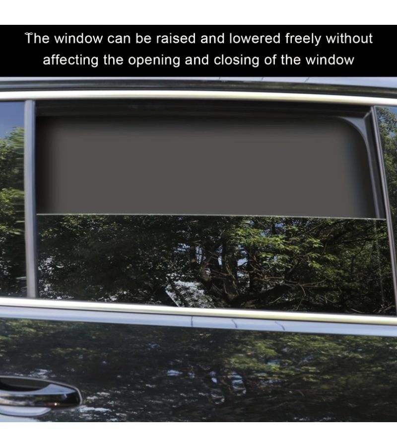 Set Of 2 Magnetic Car Side Window Sunshades Front Curved Curtain Complete Light Blockage Heat Protection Privacy Shield Foldable - Image 3