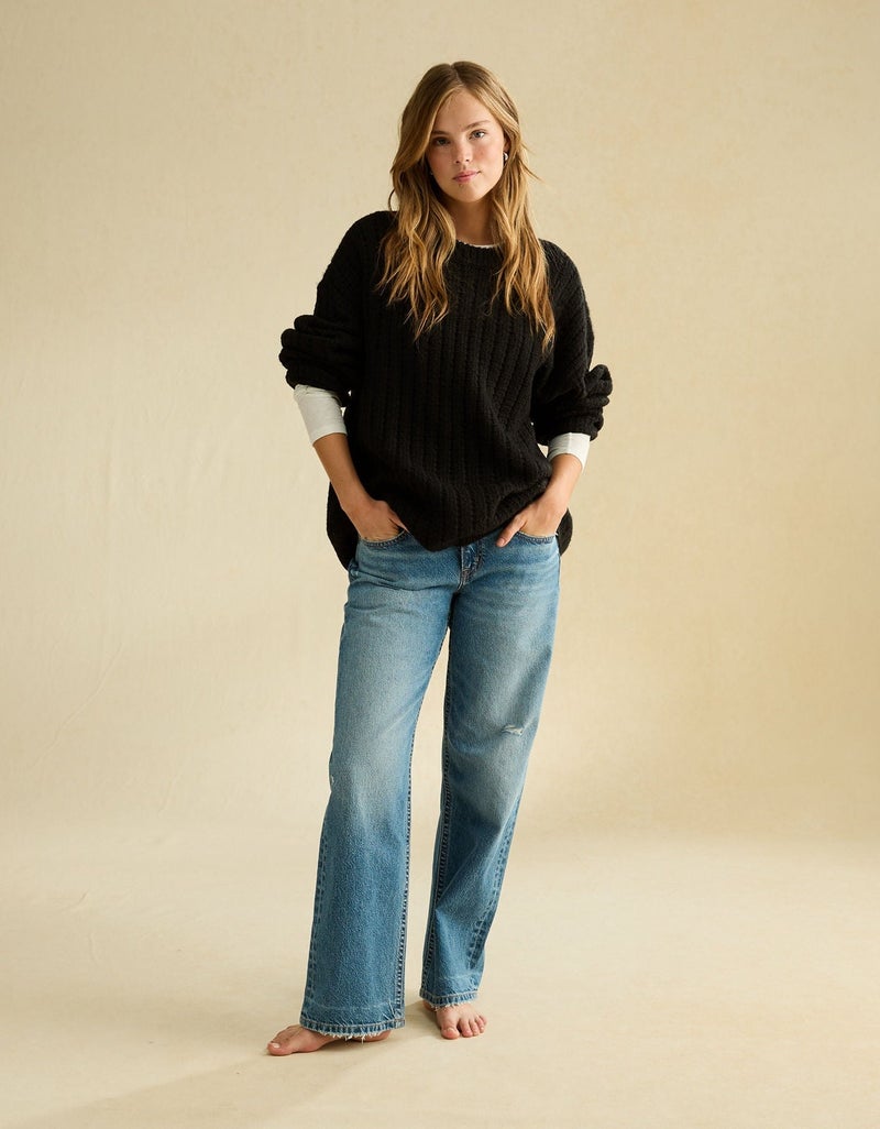American Eagle AE Waffle Crew Pullover - Image 3
