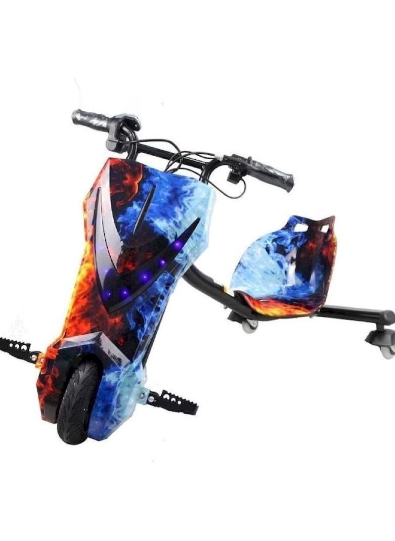 Winner Sky 3 Wheel 36 V Electric Drifting Scooter 360 Degree Rotation with Led Light Comfortable Seat Blue Flames Color  - Image 1