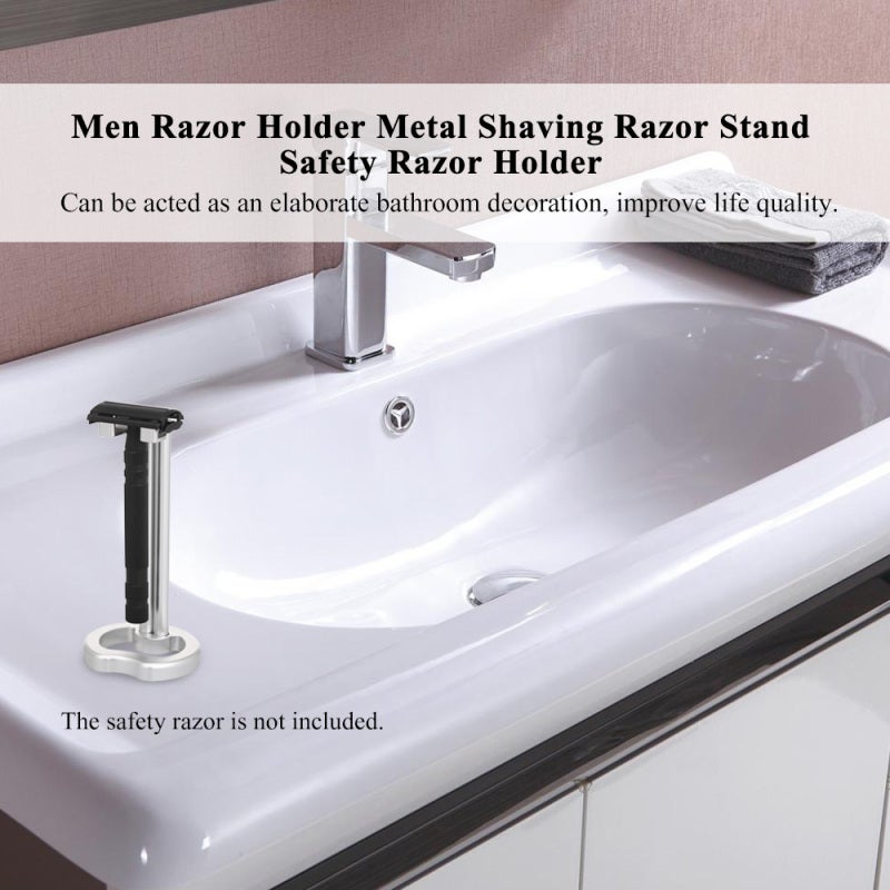 Men Razor Holder: High-Grade Metal - Rust-Free Distortion-Resistant Safety Razor Stand for Male Bathroom Shaving Tool Storage & Decoration - Image 3