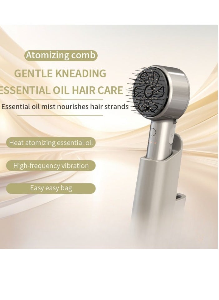 Generic Hair Head Treatment Mist Sprayer, Multi Function Electric Scalp Massager, Smooth And Gentle Scalp Care Brush, Portable And Durable Hair Massage Comb, (1pc, Silver)  - Image 3