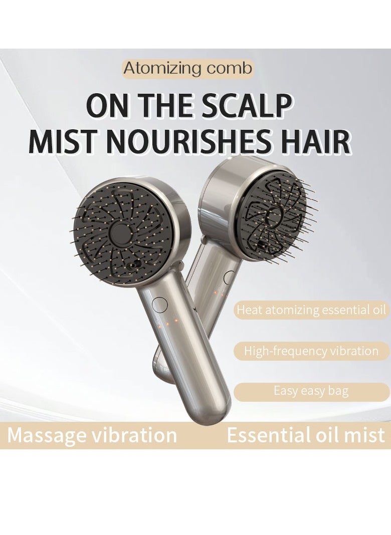 Generic Hair Head Treatment Mist Sprayer, Multi Function Electric Scalp Massager, Smooth And Gentle Scalp Care Brush, Portable And Durable Hair Massage Comb, (1pc, Silver)  - Image 4